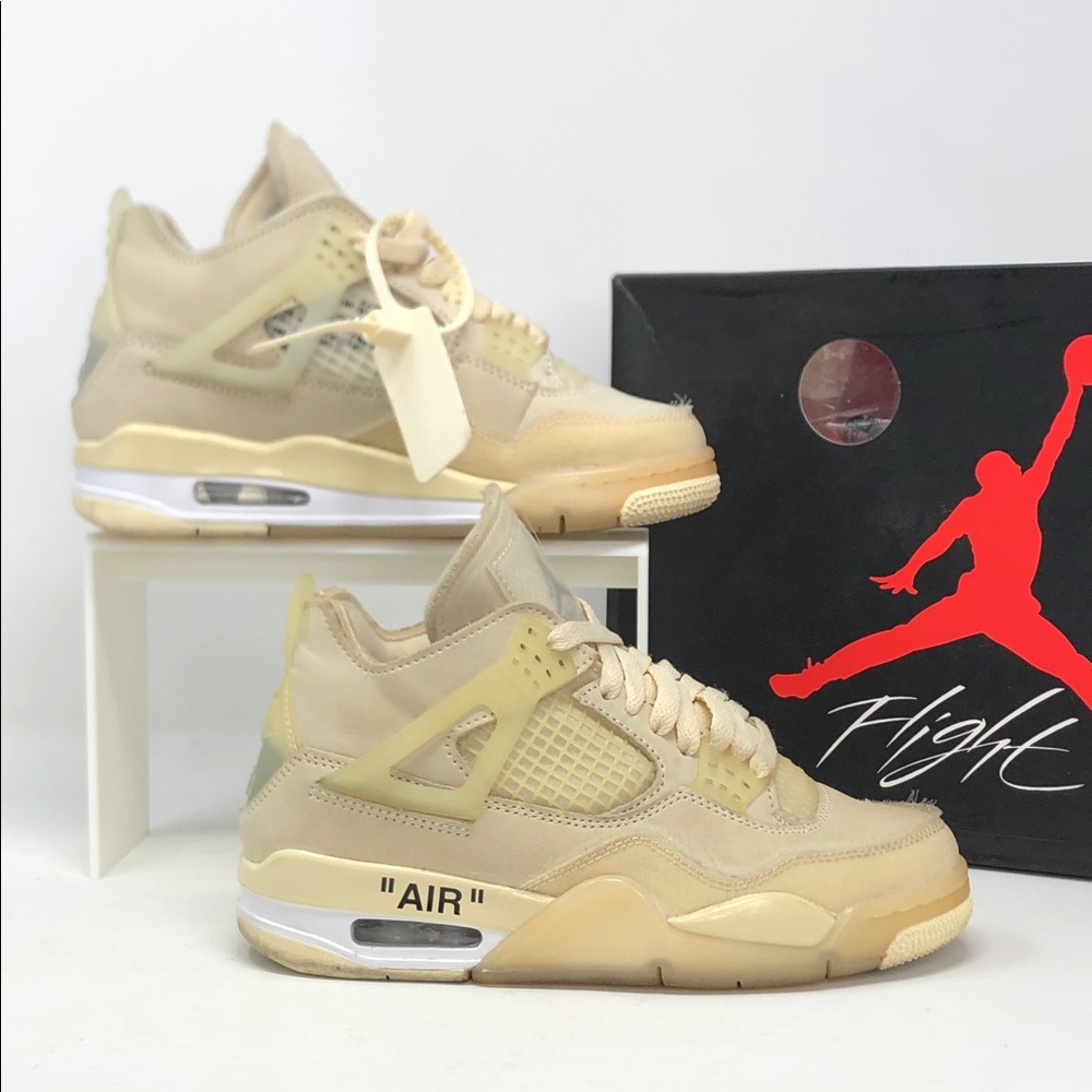 Nike Air Jordan 4 x Off-White Sail CV9388-100 Authentic Sneakers - Size 5